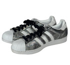 Adidas Superstar Black Silver Glitter Iridescent Holograph Shoes Sneakers Sz 11