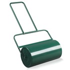 24in Lawn Roller Iron Cylindrical Garden North America Black