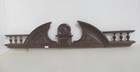 Antique Carved Wooden Top Old Pediment Finial Furniture Wood Victorian Clam 34 w