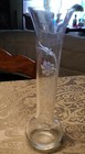 Vintage      8  Tall Clear Etched Glass Bud Vase
