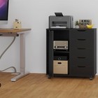  5-drawer Chest With 1 Door  Wooden Chest Of Drawers Storage Dresser Black-s