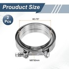 2pcs 3 75 Inch V Band Clamp With Flange Male Female Exhaust Clamp