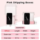 6x4x1 6 Inch Small Shipping Boxes  Pack Of 50 Pink Inch 
