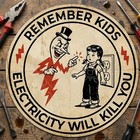 Funny Retro Sticker Vintage Decal Electricity Warning Nostalgic 70s Art