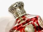 Silver Scent Bottle Antique S Mordan Cranberry Mercury Glass Perfume