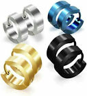 2pcs Stainless Steel Small Hoop Earrings For Women Mens Hinged Huggie Piercing