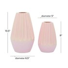 Decmode 11   8 h Handmade Pink Ceramic Vase  Set Of 2