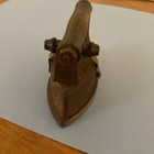 Antique Vintage Sad Iron With Wood Handle 4   x2 5   