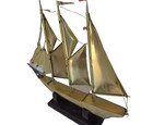 Brass Metal Sailing Ship Schooner Model  Vintage Mid Century  Grtco