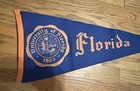 Vintage University Of Florida Seal Mascot Pennant   Banner  29 1 2   60 s Old