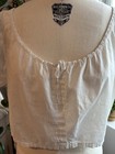 Vtg Victorian White Cotton Lawn Corset Cover Peasant Blouse Chemise M