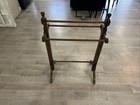 Blanket quilt towel Rack Solid Oak With Brass Hardware