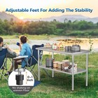 Stainless Steel Heavy Duty Prep Table With Hooks Adjustable Undershelf 30x24