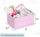 Baby Diaper  Caddy Organizer  Portable  Nursery Storage  Pink  Quilted Fabric