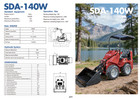 Agt Ride-on Skid Steer Wheel Loader Tractor Bucket Rato Epa Gas Engine Sda-140w