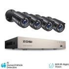 Zosi 8ch Ai H 265  5mp Lite Dvr 1080p Outdoor Cctv Home Security Camera System