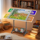 Adjustable Puzzle Table - 360   Tilting  Wheels  Height   Angle  W  Drawer
