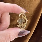 Antique Art Nouveau 10k Yellow Gold Seed Pearl Floral Brooch Pin 1 6g