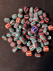 Lot Glass Chevron Beads - 70 Trade Beads 125gr  b998 