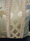 Croscill Boudoir Pillow Sateen Gold   Blue Floral Stripes Lattice Corded 19 x14 