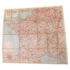 Cartes Taride France Vintage Linen Map France C1910 Automobile Map Large Antique
