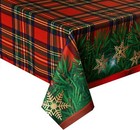 Winter Holiday Christmas Tablecloth  Plaid Printed Fabric Table Cloth  Stain Rel