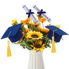 Breling 12 Pcs Blue And Gold Graduation Centerpiece Sticks Felt 