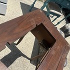 Wood Sewing Machine Cabinet Table With Hinged Top   Machine Cutout