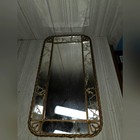 Vtg 70s Ornate Gilded Gold Twisted Metal Mirrored Vanity Tray Accent Mirror Mcm