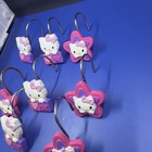 Hello Kitty Shower Curtain Hooks Set Of 8 Pieces Pink Purple Sanrio 2012