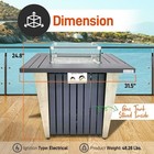 Serenelife Outdoor Gas Fire Pit Table- W  Stainless Steel Lid And Legs