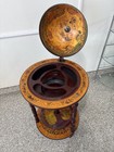 Italian Floor Standing Globe Bar Liquor Cabinet Rolling Wood Cart