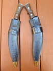2 Lot Antique 19th C   British India Kukri Gurkha Fighting Knife Sword W  Sheath