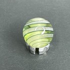 Contemporary Handmade Art Glass Marble  73  Swirl Mib  Shades Of Green  Uv Glow 