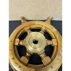 Vintage 12in Wooden Ship Wheel Solid Brass Hub Nautical Maritime Boat Helm Decor