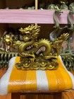 Brass Chinese Wealth Dragon Statue Feng Shui Ornament Home Office Decor
