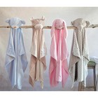 Terry Plush Hooded Bath Towel Gray Elephant 0-24 Months