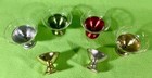 Set Of 4 Vintage Mcm Anodized Aluminum Ice Cream dessert Dishes W  Glass Inserts