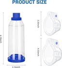 Portable Handheld Spacer Low Resistance Inhalation W  Adult   Child Size 2 Masks
