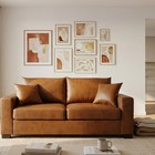 Modern Loveseat Sofa 69  Tech Cloth Couch With 2 Throw Pillows For Small Spaces