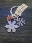 Nwt Coach Snowflake Cluster Bag Charm Key Ring C7322 Enamel Silver gold Metal