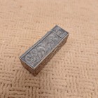 Vintage 800 Silver Lipstick Case Blue Stone Floral Etched Italy Artnoveau 