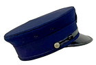 Vintage Obsolete Fireman s Dress Cap Size 7 1 4 Blue New Canaan Hat   Badge
