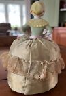 Antique Victorian Porcelain Half Doll Lady Figurine Pin Cushion Sewing Notion