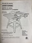Craftsman  10    Table Saw Manual  315 228390