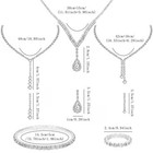 Newitin 15 Pieces Silver Jewelry Set For Women Prom Costume Jewels Rhinestone   