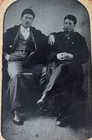 Antique Tin Type Photo Well Dressed Dapper Men Smoking Cigars Stogies 2 25x3 25