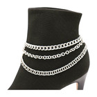 Women Silver Boot Chain Bracelet Shoe 3 Strand Wave Charm Shoe Anklet Accessory
