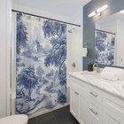 French Country Shower Curtain Boho Blue And White Toile Pastoral  Housewarming 