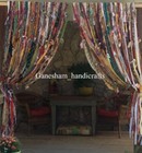 100 Strands  Bohemian Gypsy Rag Window Bohemian Valance Indian Backdrop Curtains